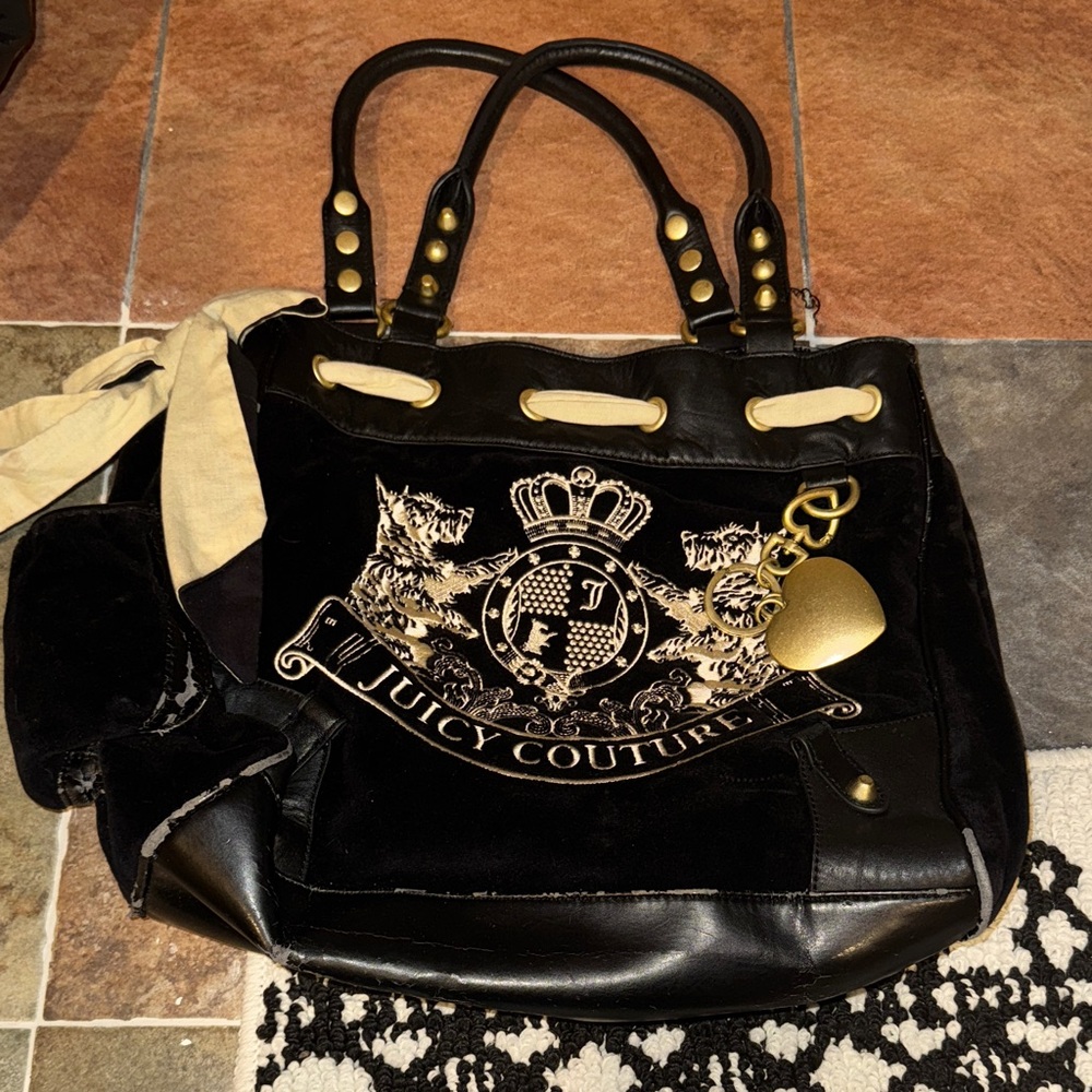 Juicy Couture Black and Gold Tote Bag